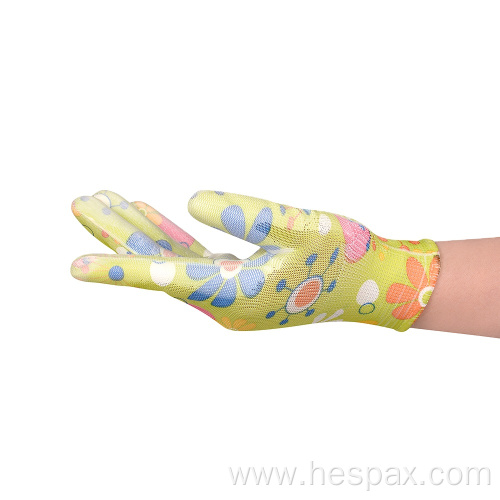 Hespax Women 13G Gardening Gloves PU Palm Dipped